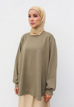 Load image into Gallery viewer, Zoe Curved T-Shirt (Olive Grey)