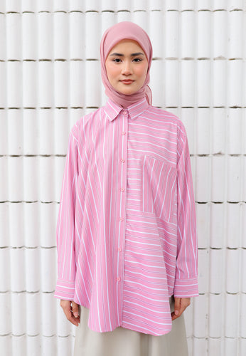 Suha Stripe Top (Pastel Pink)