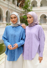 Load image into Gallery viewer, Leena Curved Top (Blue)