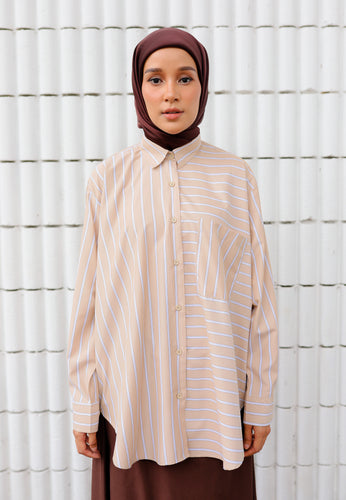 Suha Stripe Top (Nude Brown)