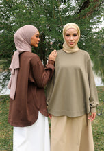 Load image into Gallery viewer, Zoe Curved T-Shirt (Olive Grey)
