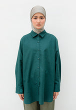 Load image into Gallery viewer, Erum Linen Top (Emerald Green)