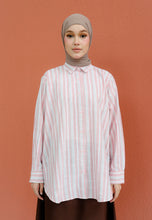 Load image into Gallery viewer, Nouf Stripe Top (Pink White)