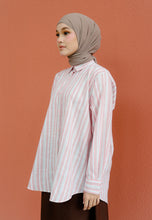 Load image into Gallery viewer, Nouf Stripe Top (Pink White)