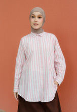 Load image into Gallery viewer, Nouf Stripe Top (Pink White)