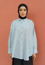 Load image into Gallery viewer, Nouf Stripe Top (Blue-Black)