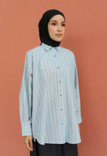 Load image into Gallery viewer, Nouf Stripe Top (Blue-Black)