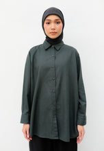 Load image into Gallery viewer, Erum Linen Top (Deep Green)
