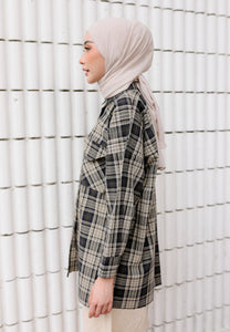 Sophia Checkered Top (Dark Blue)