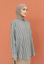 Load image into Gallery viewer, Nouf Stripe Top (Grey Brown)