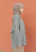 Load image into Gallery viewer, Nouf Stripe Top (Grey Brown)
