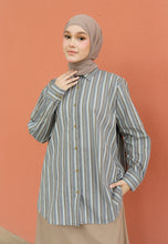 Load image into Gallery viewer, Nouf Stripe Top (Grey Brown)