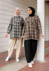 Sophia Checkered Top (Black)