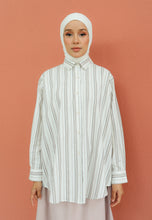 Load image into Gallery viewer, Nouf Stripe Top (Brown White)