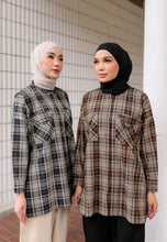 Load image into Gallery viewer, Sophia Checkered Top (Dark Blue)