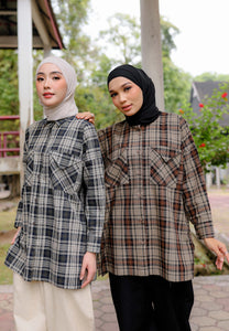 Sophia Checkered Top (Black)