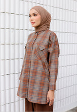 Load image into Gallery viewer, Sophia Checkered Top (Brown)