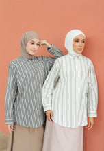 Load image into Gallery viewer, Nouf Stripe Top (Grey Brown)