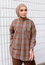 Load image into Gallery viewer, Sophia Checkered Top (Brown)