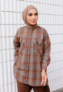 Sophia Checkered Top (Brown)