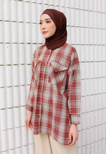 Load image into Gallery viewer, Sophia Checkered Top (Redwood)