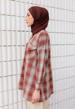 Load image into Gallery viewer, Sophia Checkered Top (Redwood)