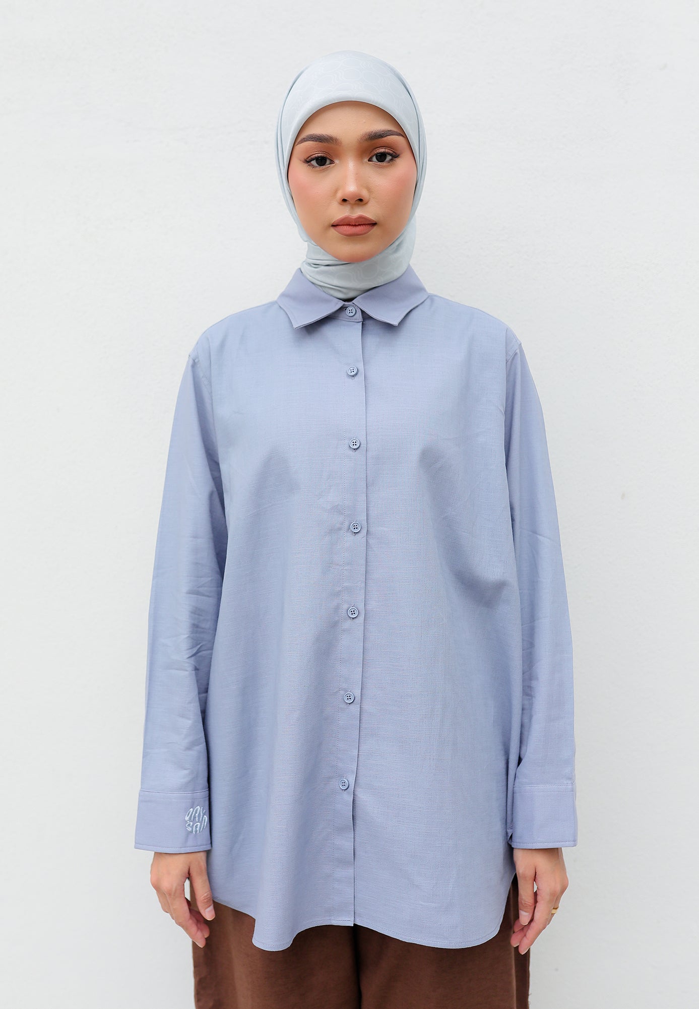 Erum Linen Top (Sky Blue)