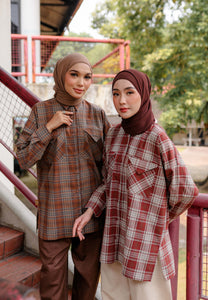Sophia Checkered Top (Brown)