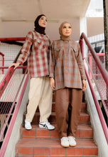 Load image into Gallery viewer, Sophia Checkered Top (Redwood)