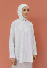 Load image into Gallery viewer, Nouf Stripe Top (Purple Brown)