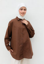 Load image into Gallery viewer, Erum Linen Top (Dark Brown)
