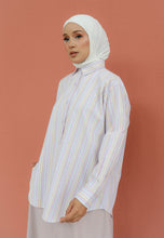 Load image into Gallery viewer, Nouf Stripe Top (Purple Brown)