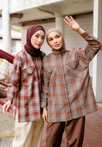 Sophia Checkered Top (Redwood)