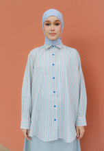 Load image into Gallery viewer, Nouf Stripe Top (Blue Pink)
