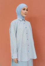Load image into Gallery viewer, Nouf Stripe Top (Blue Pink)