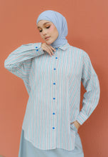 Load image into Gallery viewer, Nouf Stripe Top (Blue Pink)