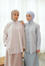 Load image into Gallery viewer, Nouf Stripe Top (Purple Brown)