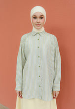 Load image into Gallery viewer, Nouf Stripe Top (Mustard Green)