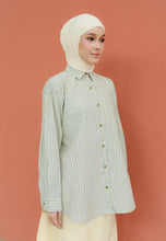 Load image into Gallery viewer, Nouf Stripe Top (Mustard Green)