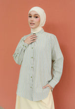Load image into Gallery viewer, Nouf Stripe Top (Mustard Green)