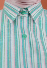 Load image into Gallery viewer, Nouf Stripe Top (Green Pink)