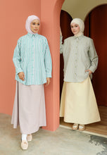 Load image into Gallery viewer, Nouf Stripe Top (Green Pink)