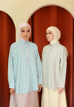 Load image into Gallery viewer, Nouf Stripe Top (Green Pink)