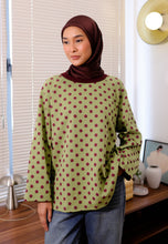 Load image into Gallery viewer, Hana Polka T-Shirt (Olive Wine)