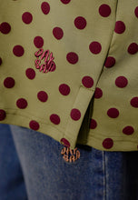 Load image into Gallery viewer, Hana Polka T-Shirt (Olive Wine)