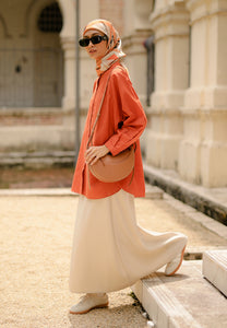 Hessa Linen Top (Brick Orange)