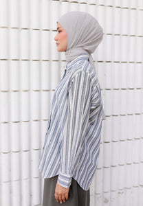 Nouf Stripe Top (Blue Grey)