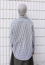 Load image into Gallery viewer, Nouf Stripe Top (Blue Grey)