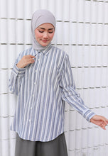 Load image into Gallery viewer, Nouf Stripe Top (Blue Grey)