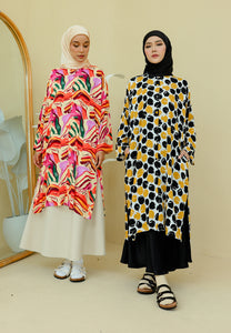 Ibna Printed Tunic (White Yellow)